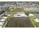 Aerial view of community clubhouse, pool, and marina at 18675 Us Highway 19 N # 488, Clearwater, FL 33764