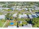 Aerial view of property, highlighting the backyard and neighborhood at 2043 Imperial Way, Clearwater, FL 33764