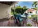 Private patio with table and chairs, overlooking the pool at 4630 Mirabella Ct, St Pete Beach, FL 33706