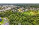 Houses surrounded by trees and community locations from a high angle perspective at 27542 Sky Lake Circle, Wesley Chapel, FL 33544