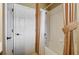 Bathroom with shower/tub combo and striped shower curtain at 10645 Plantation Bay Dr, Tampa, FL 33647