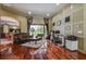 Spacious home office with hardwood floors and view of backyard at 10645 Plantation Bay Dr, Tampa, FL 33647