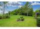Green grass yard with lush trees and partial view of golf course at 10645 Plantation Bay Dr, Tampa, FL 33647