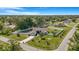 Aerial view of property featuring fenced yard, mature trees, and desirable neighborhood at 15272 Spinning Wheel Ln, Brooksville, FL 34604