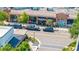 Elevated aerial showing retail shops near condo in a lively urban neighborhood at 403 S Oregon Ave, Tampa, FL 33606