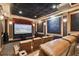 Spacious home theater with luxurious leather seating and large projection screen at 602 Guisando De Avila, Tampa, FL 33613