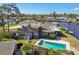 Property features a large pool and private dock on the canal at 5181 Horseshoe Ne Pl, St Petersburg, FL 33703