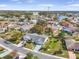 Expansive aerial shot of a neighborhood with lush landscaping and a serene lake at 1321 Bluewater Dr, Sun City Center, FL 33573