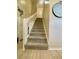 Carpeted stairway with white railings at 22604 Watersedge Blvd # 155, Land O Lakes, FL 34639