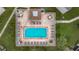 Overhead view of community pool and patio area at 7701 Starkey Rd # 324, Seminole, FL 33777