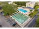 Overhead view of a community with a shuffleboard court and pool at 11485 Oakhurst Rd # 322, Largo, FL 33774