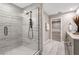 Spa-like shower with glass enclosure and modern fixtures at 4357 Cloud Hopper Way, Lutz, FL 33559