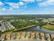 Aerial view of houses near a lake in a quiet community at 8520 Grand Alberato Rd, Tampa, FL 33647