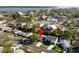 An aerial view showcasing the home's location in a waterfront neighborhood at 5419 Denver Ne St, St Petersburg, FL 33703