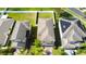 Aerial view of homes with solar panels and neatly landscaped yards at 20028 Satin Leaf Ave, Tampa, FL 33647