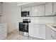 Modern kitchen with gray cabinets and stainless steel appliances at 4152 55Th N Way # 1028, Kenneth City, FL 33709
