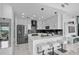 Modern white kitchen with black countertops and farmhouse sink at 777 N Ashley Dr # 2613, Tampa, FL 33602