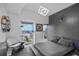 Modern bedroom with city view and dark gray accents at 777 N Ashley Dr # 2613, Tampa, FL 33602