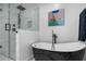 Luxurious bathroom with freestanding soaking tub and walk-in shower at 777 N Ashley Dr # 2613, Tampa, FL 33602