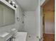 Clean bathroom with shower, sink and mirror at 5301 82Nd N Ave, Pinellas Park, FL 33781