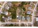 Aerial view showing home's location and private backyard at 5344 Lowell Ave, Spring Hill, FL 34609