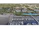 Aerial view of the property, highlighting its location near the marina and downtown area at 1050 Riverside Dr # A201, Palmetto, FL 34221