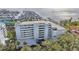 Aerial view of a condo building overlooking the waterfront at 1050 Riverside Dr # A201, Palmetto, FL 34221