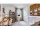 Home office with built-in shelving and corkboard at 18006 Tavernside Trl, Lakewood Ranch, FL 34211