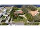 Aerial view of waterfront property with large lot and two houses at 306 Blanca Ln, Tampa, FL 33606