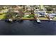 Aerial view of waterfront property with pool at 306 Blanca Ln, Tampa, FL 33606