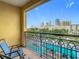 Enjoy stunning city views from this spacious balcony at 345 Bayshore Blvd # 610, Tampa, FL 33606