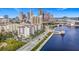 Stunning aerial view of the building near the waterfront and bridge at 345 Bayshore Blvd # 610, Tampa, FL 33606
