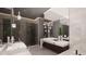 Elegant bathroom with double vanity, walk-in shower, and marble finishes at 4441 Pompano Se Dr, St Petersburg, FL 33705
