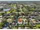 Aerial view of the home's location within a residential neighborhood at 3207 Acacia St, Lutz, FL 33558