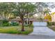 Charming single-story home featuring a lush front yard, two-car garage, and well-maintained landscaping at 52 Sandpiper Rd, Tampa, FL 33609