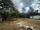 Overgrown backyard with partial view of neighboring property at 9131 Kosimo St, New Port Richey, FL 34654