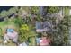 Bird's eye view of home and surrounding neighborhood at 13811 Shady Shores Dr, Tampa, FL 33613
