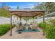 Outdoor seating area featuring comfortable furniture under a gazebo with string lights at 860 25Th N Ave, St Petersburg, FL 33704