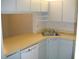 White kitchen with corner sink and dishwasher at 3161 Lake Pine S Way # B1, Tarpon Springs, FL 34688