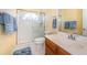 Clean bathroom with shower, toilet and vanity at 5944 Bay S Dr, Gulfport, FL 33707