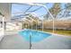 Inviting screened pool with ample deck space at 8404 Millwood Dr, Hudson, FL 34667