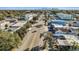 Aerial view of a street scene showing various buildings and landscape at 110 21St N St, St Petersburg, FL 33713