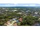 Wide aerial view showing the house and the surrounding area, including water at 1858 Longview Ln, Tarpon Springs, FL 34689