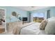 Bright bedroom with king bed and access to balcony at 4900 Brittany S Dr # 314, St Petersburg, FL 33715
