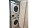 Stackable Samsung washer and dryer in a closet at 29254 Bay Hollow Dr # 3262, Wesley Chapel, FL 33543
