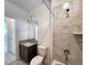 Bathroom with shower, vanity, and granite countertop at 3033 54Th N Ave, St Petersburg, FL 33714