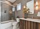 Modern bathroom with gray tile and floating vanity at 3035 1St S Ave, St Petersburg, FL 33712