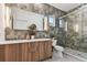 Modern bathroom with double vanity, large shower, and stylish tile at 3035 1St S Ave, St Petersburg, FL 33712
