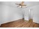 Charming bedroom with ceiling fan and wood flooring at 3330 W Heiter St, Tampa, FL 33607