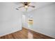 Bright bedroom with wood floors and access to exterior at 3330 W Heiter St, Tampa, FL 33607